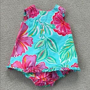 GUC Lilly Pulitzer floral ruffle bloomer set